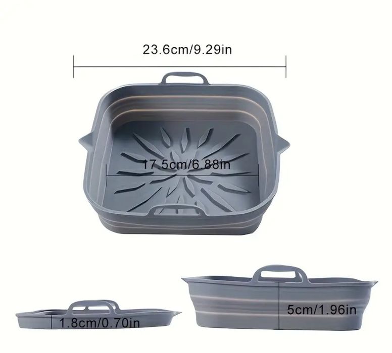Forma silicone dobrável para air fryer de 5,5 litros novas embaladas