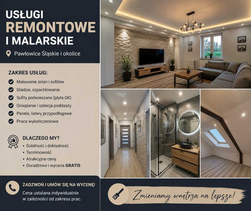 Usługi malarskie i rementowe – Strumień I OKOLICE