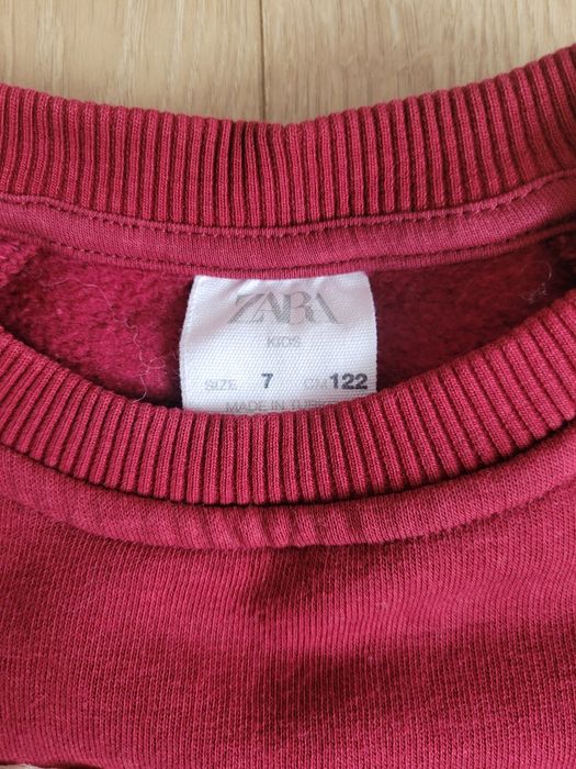 Bluza Zara bordowa z wyszywanymi perełkami 122cm gruba