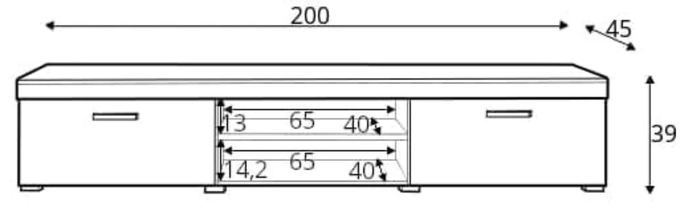 Szafka rtv 200 cm dąb sonoma