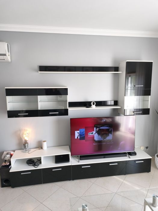 Conjunto Móveis Sala Preto e Branco