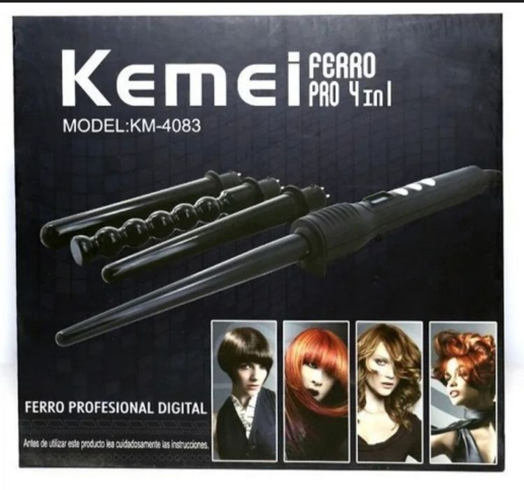 Професійний стайлер для волосся 4 в 1 з керамічним покриттям Kemei