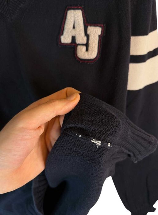 Sweter serek Armani granatowy z logiem m