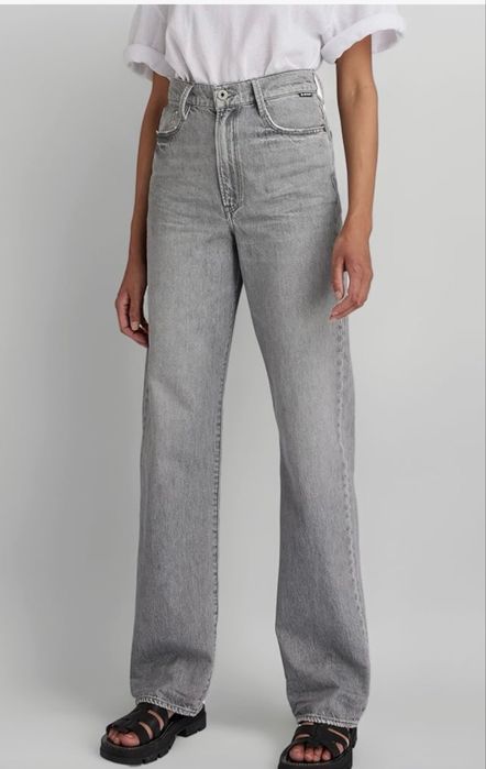 Оригінал G-Star RAW Tedie жіночі джинси Ultra High Waist Straight прямі світло-сірі W26 L32