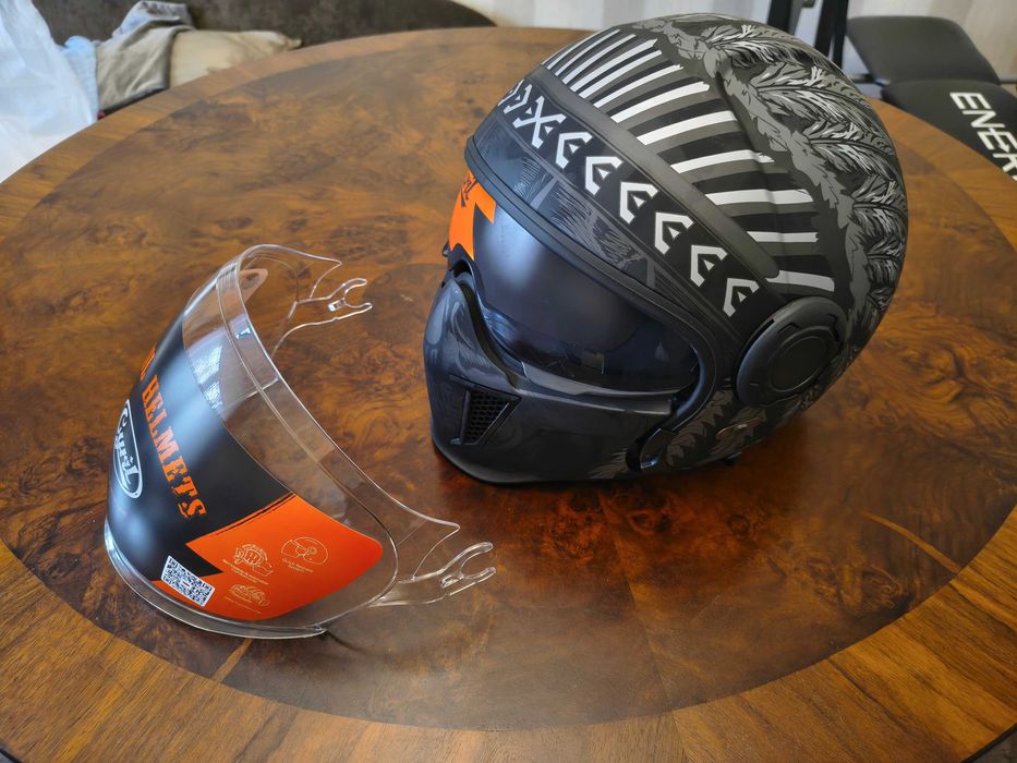 Kask motocyklowy NOWY otwarty + szczękowy Rozmiar M 57-58cm