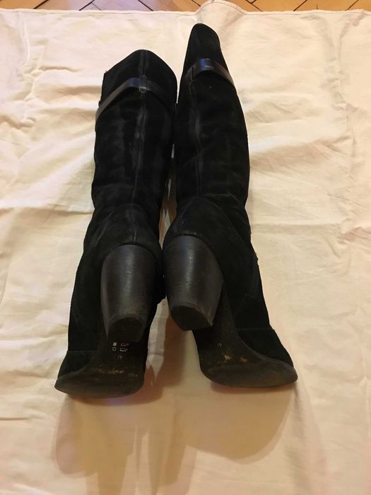 Kozaki długie czarne na obcasie KOWBOJKI R.41