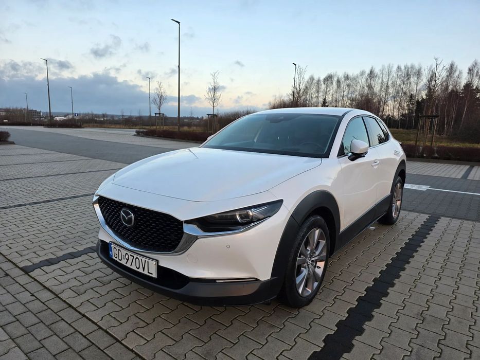 Mazda CX-30 Mazda CX-30 150 KM 6MT, Hikari + Luxury Pack, Bose, Biała perła, Hak