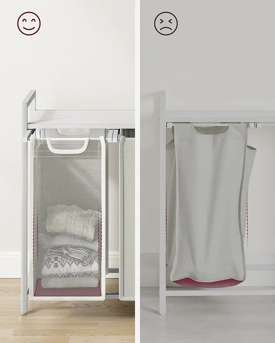 Kosz na pranie 3 przegródki 3 x 38 L, 92,5 x 33 x 72 cm