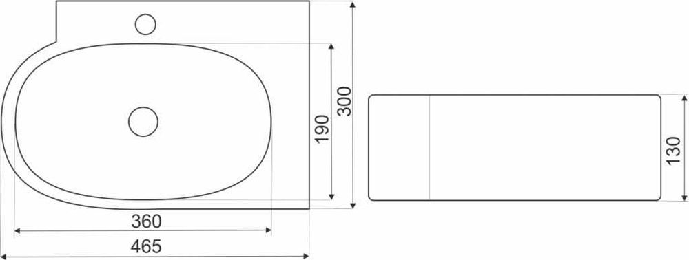 nowoczesna umywalka nablatowa asymetryczna 46x29 Kerra KR 607
