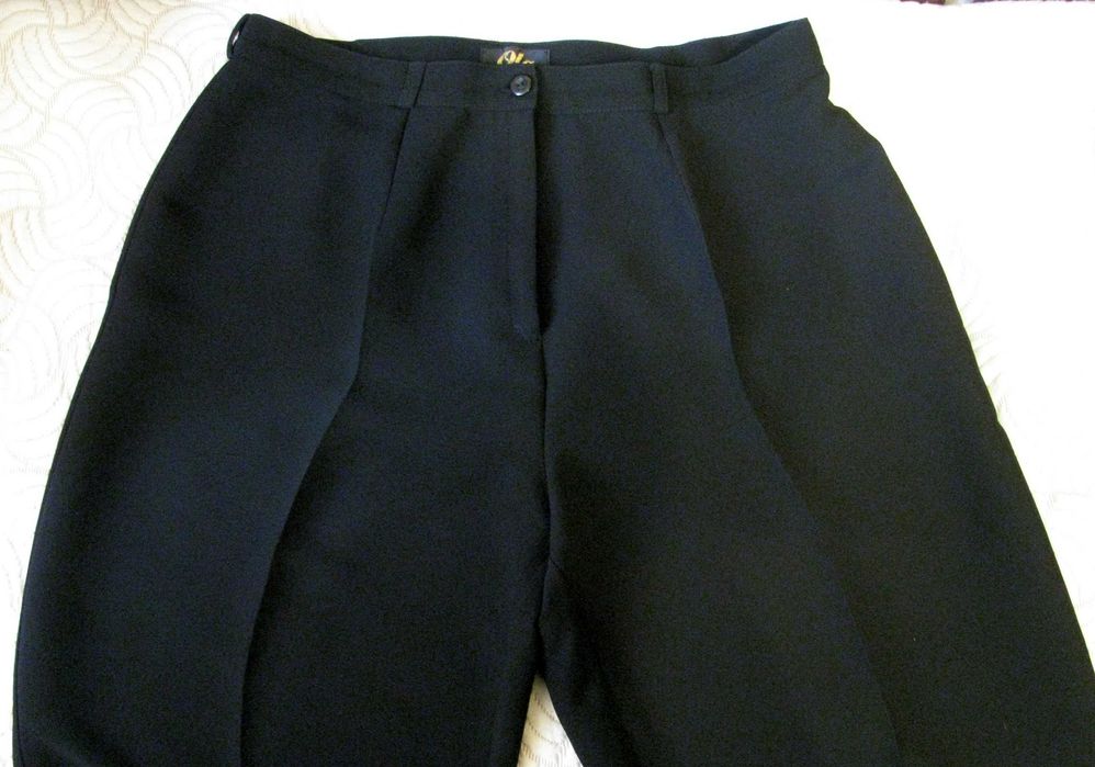 Eleganckie, klasyczne czarne spodnie damskie OLA - rozmiar 46