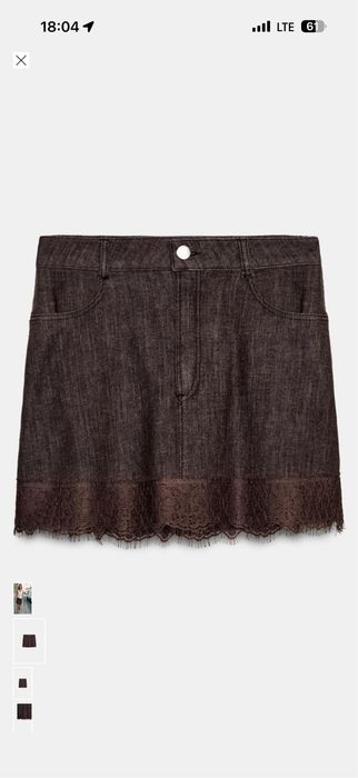 Спідниця джинсова zara з мереживом