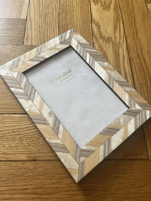 Natalini włoska ramka na zdjęcie inkrustowane drewno szkło 10x15