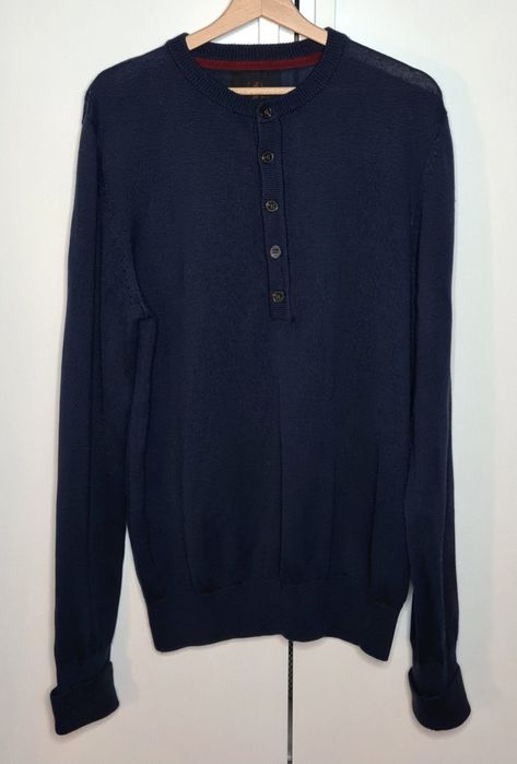 Made by Monkeys męski sweter XL granatowy wełna