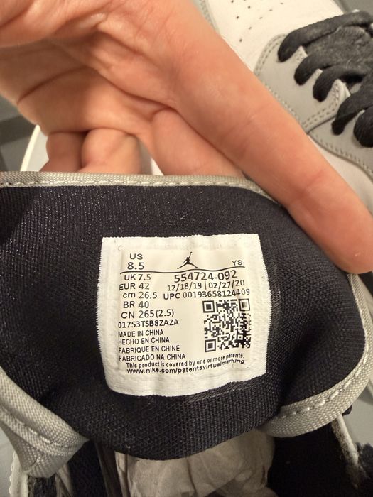 Air Jordan 1 Mid Smoke Grey 42