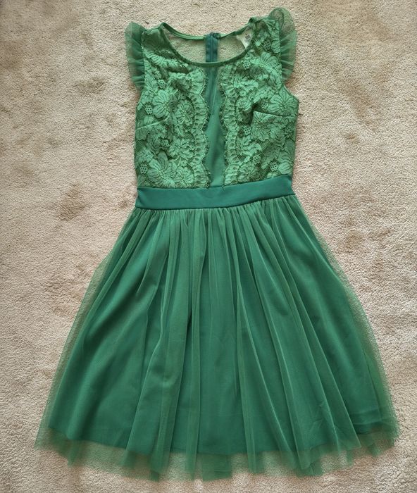 Elegancka koronkowa sukienka z tiulem, rozm.36