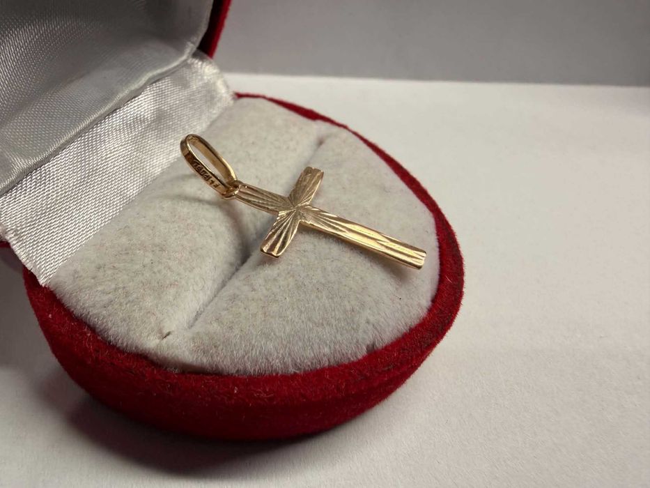 Złota zawieszka wisiorek Krzyżyk próba 585 0,74g