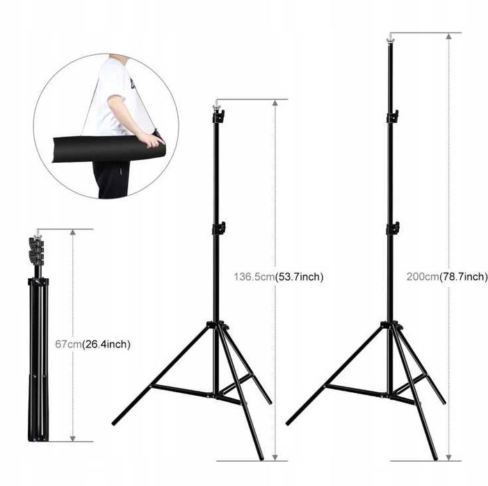 Nowy Statyw do Tła Fotograficznego Teł Zestaw 200x300cm - PROMOCJA