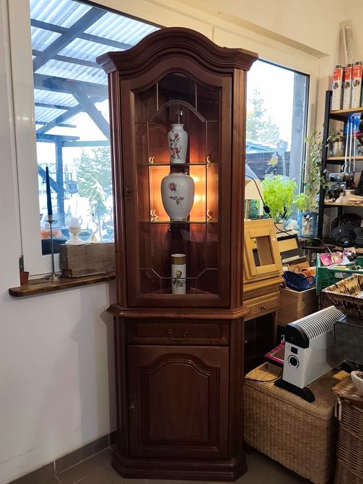 Witryna narożna dębowa