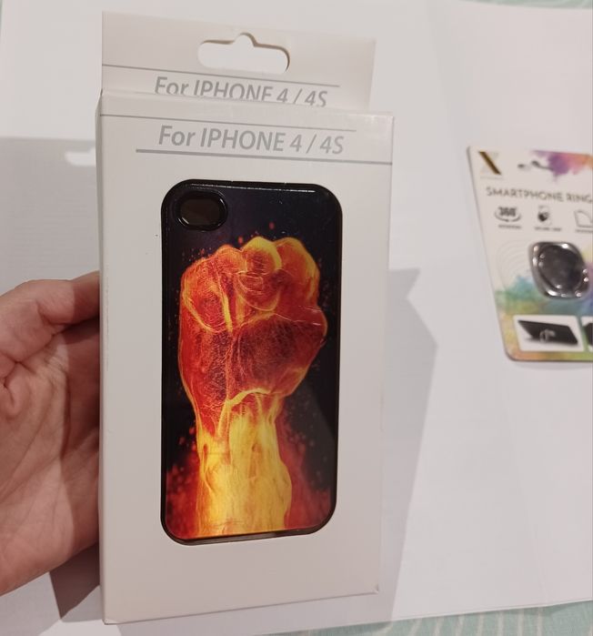 Etui pokrowiec plecki do Apple IPhone 4/4S i uchwyt pierścień na palec