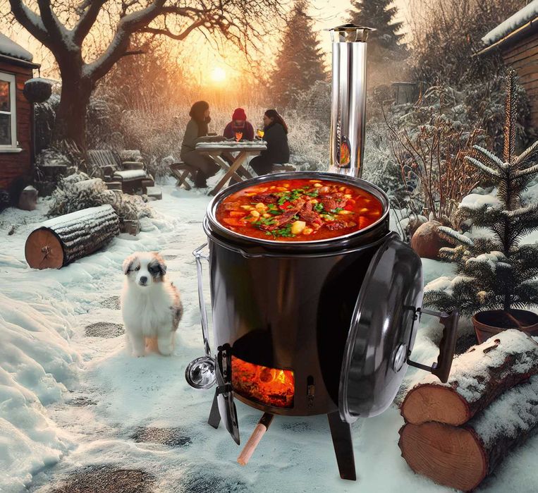 Kociołek  emaliowany, kuchnia polowa, niemiecka jakość  wersja premium