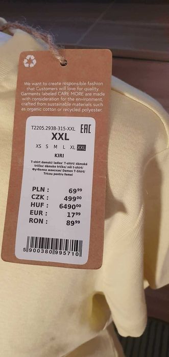 Bawełniany T - Shirt Damski Tatuum rozmiar XXL, Nowy z Metką