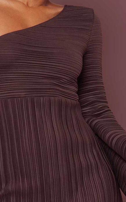 Czekoladowa sukienka na jedno ramię 42 PrettyLittleThing