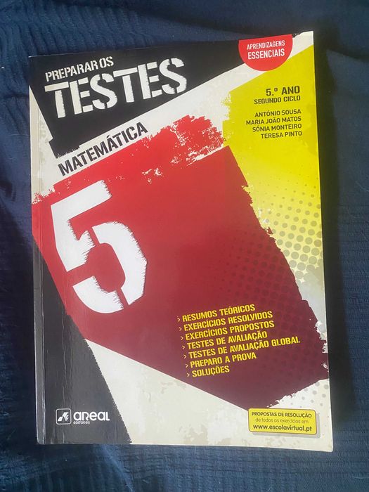 livros escolares preparar os testes 5, 6 e 7 anos matematica