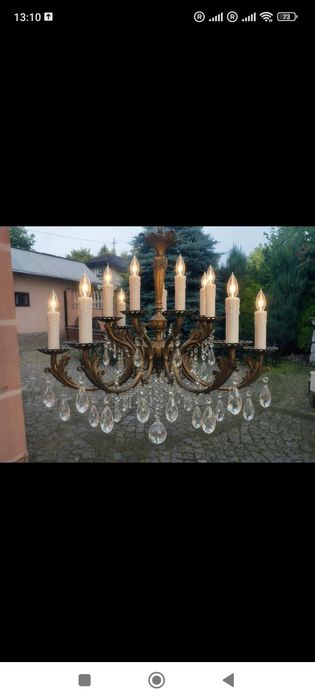 Люстра хрустальна бронза