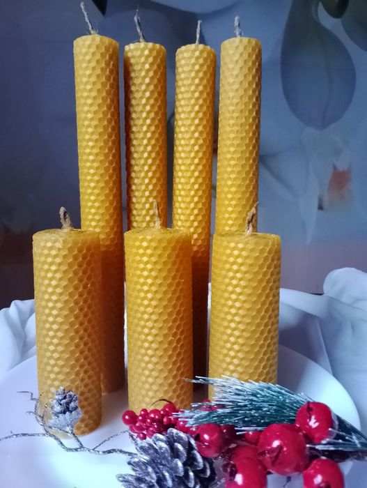 Свічки, свечи воскові з вощини, ручної роботи