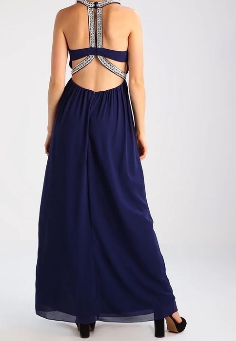 Елегантна сукня TFNC London М синя із стразами довга