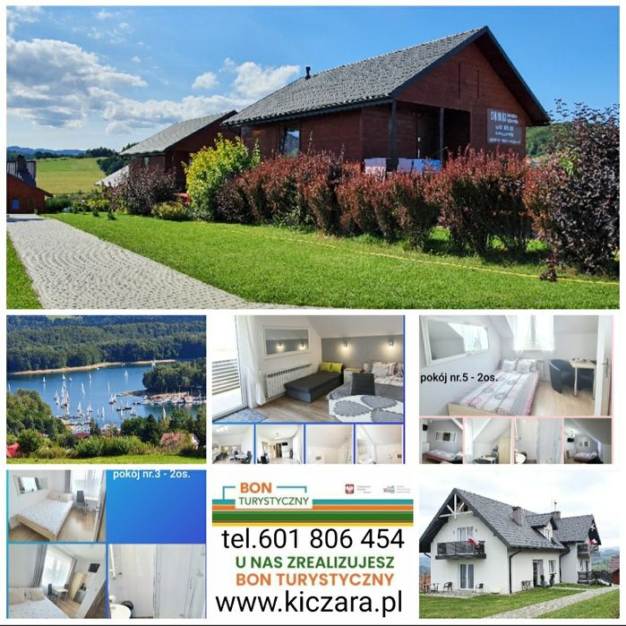 ,,Kiczara"Domki/pokoje nad J.Solińskim -punkt widokowy Polańczyk