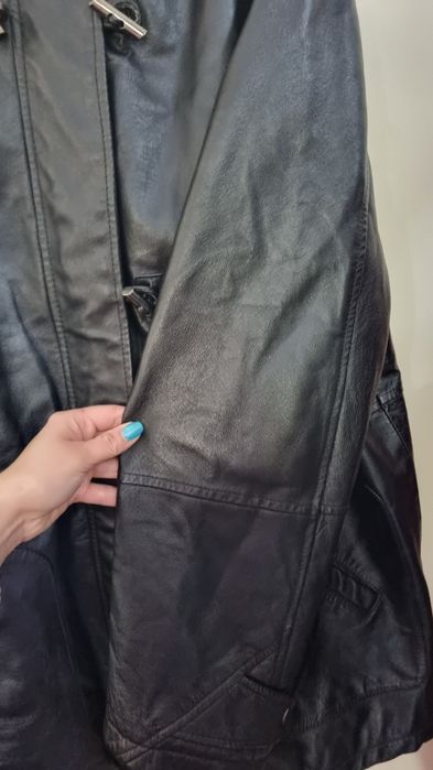 Czarna kurtka płaszczyk damska budrysówka skórzana Canda 2xl 44 xxl