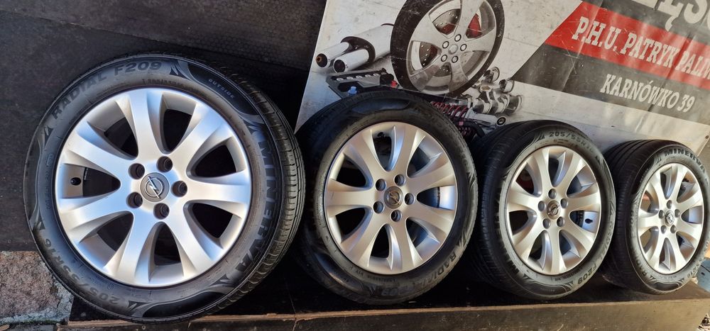 Alufelgi +Opony letnie 205/55 16 5x110 et37 OPEL MERIVA B Astra H