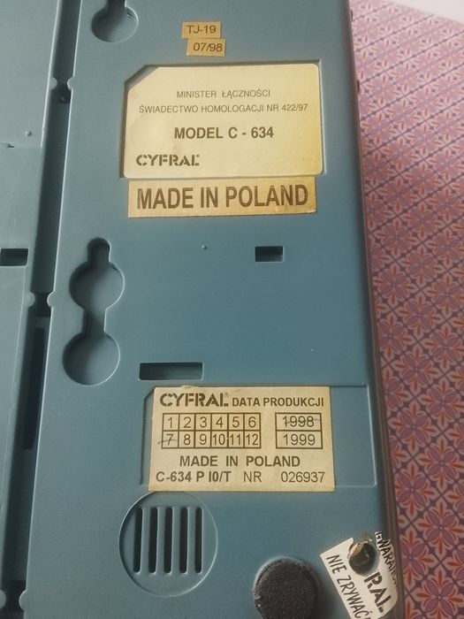 Aparat telefoniczny Cyfral C-634 z dodatkowym kablem