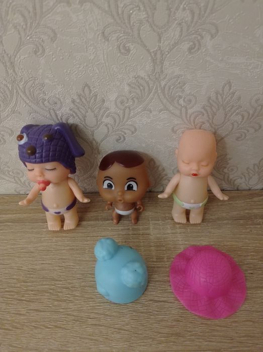 Кукла 40 см, пупсы 28 и 8  см, в одежде, отличное состояние