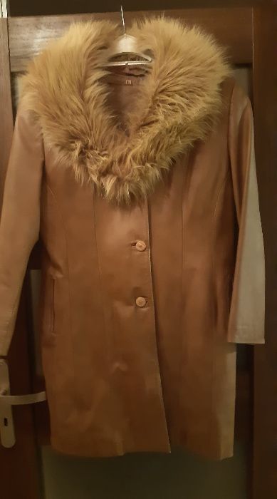 Płaszcz skórzany z podpinką