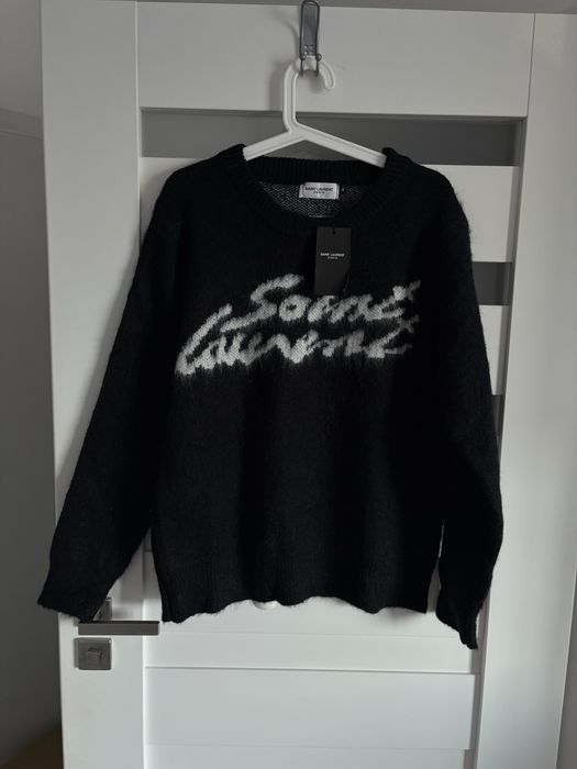 Sweter saint laurent czarny napis