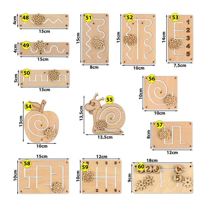 Деталі до бізіборда, Набір для бізіборда, Заготовки для бизиборда