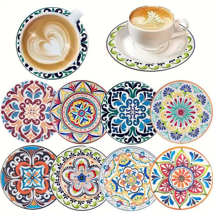 Підставки під чашки  дерев'яні, комплект 8 штук