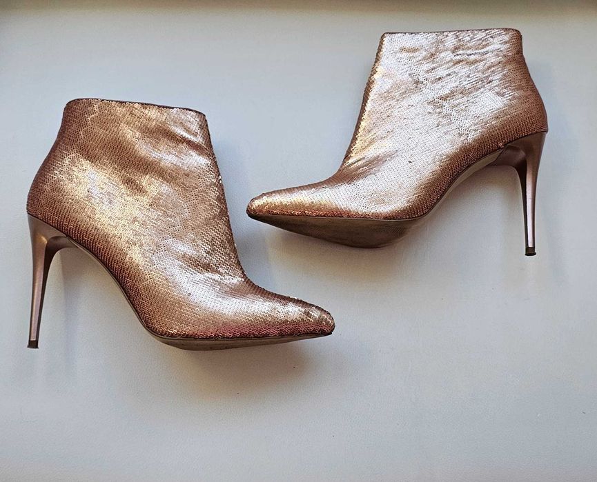 New Look botki cekiny rosegold roz 41