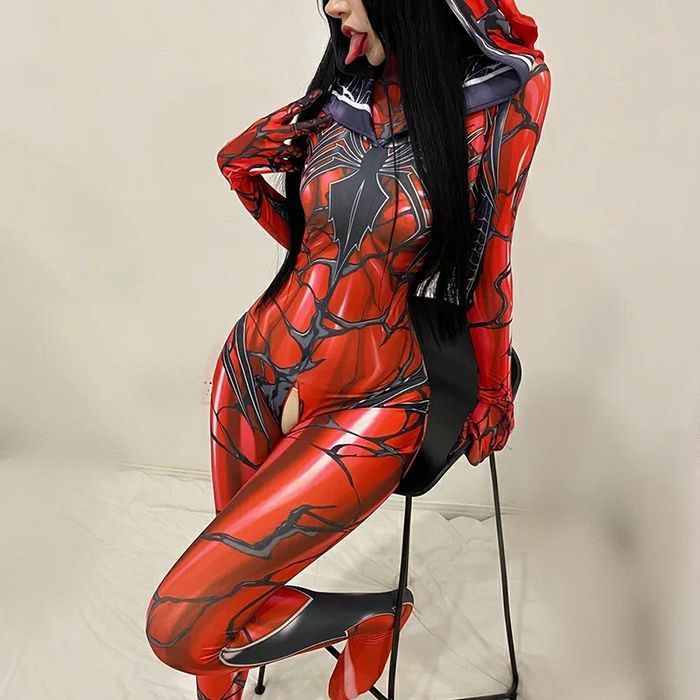 Fato Mulher Aranha Carnage Ousado