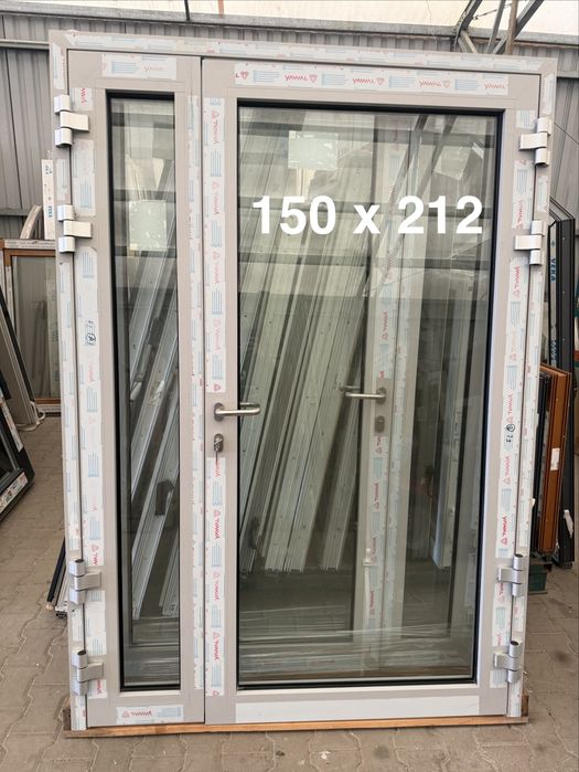 Drzwi Aluminiowe dwuskrzydłowe Yawal 150 x 212