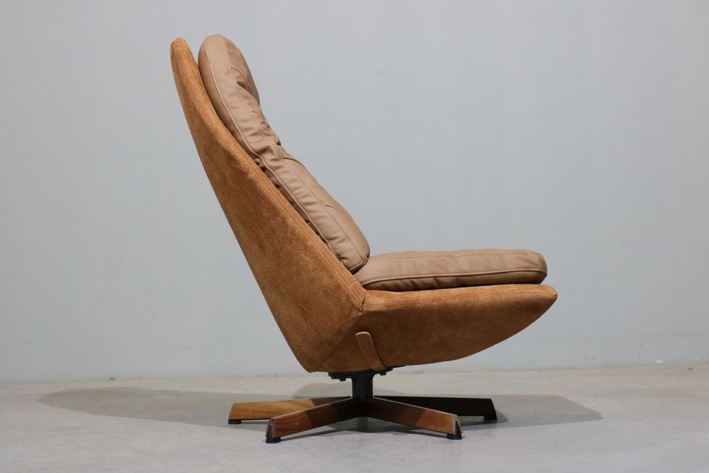 Poltrona Madsen & Schubell em couro | Modelo MS68 | Design Nórdico