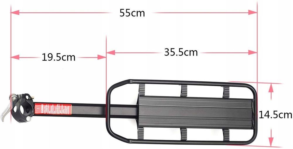 Bagażnik rowerowy sztycy wsporniki obejmy 25kg regulowany 24-29"