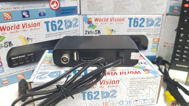 Новый World Vision T62D2 приставка т2 ресивер тюнер DVB-T2/C YouTube
