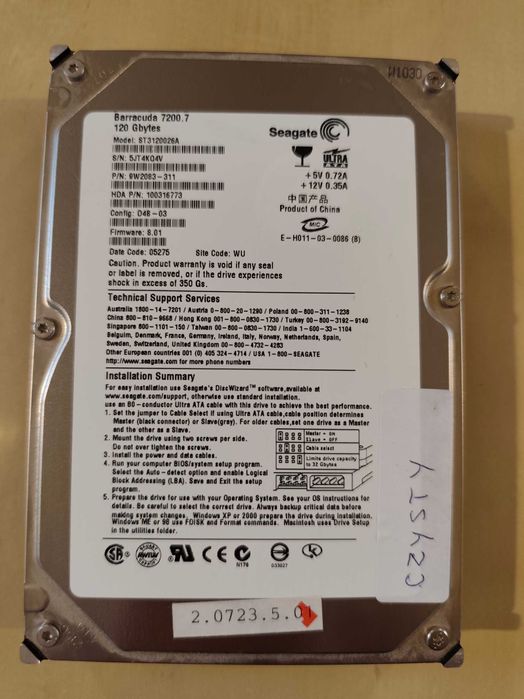 3 x Dysk 3,5 cala IDE o pojemności 40/80/120 GB