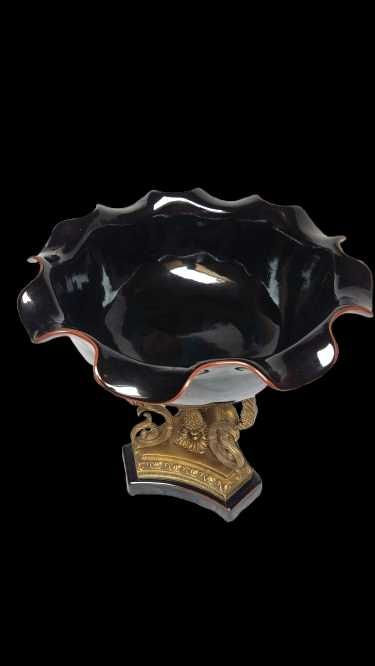 Patera duża porcelana i brąz