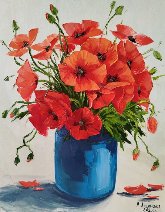 Картина маслом ''Маки''