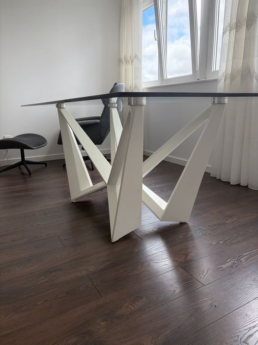 Mesa de jantar em vidro 200x100x75 cm