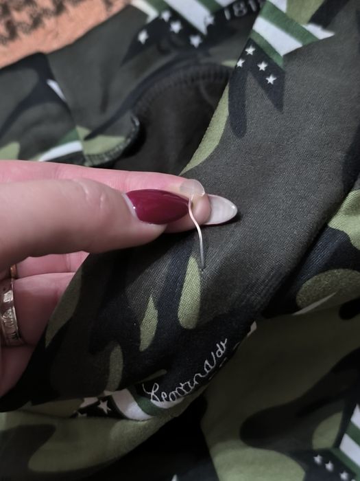 Нові лосіни жіночі на флісі з мілітарі принтом розмір M-L